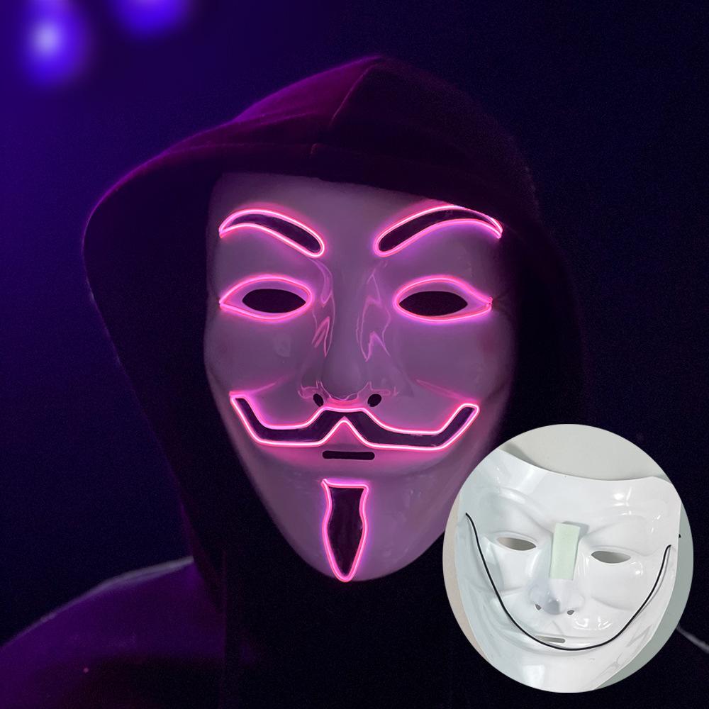 LED Light-Up Mask – A Role-play Mask with a Neon Effect, Perfect for Halloween, Carnivals, Nightclubs and Parties