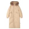 Women’s Over Knee Length Hooded Windproof Thicken Warm Winter Jacket with Big Fur Collar