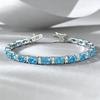 Xian Can Jewelry S925 Silver High Carbon Diamond Luxurious Aquamarine Bracelet