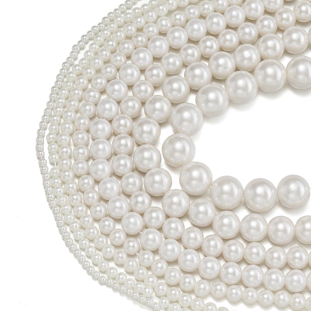 3-12mm Round ABS Imitation Pearls Beads Acrylic Loose Beads for Jewelry Making DIY Necklace Earrings Hairclip Bracelet Necklace