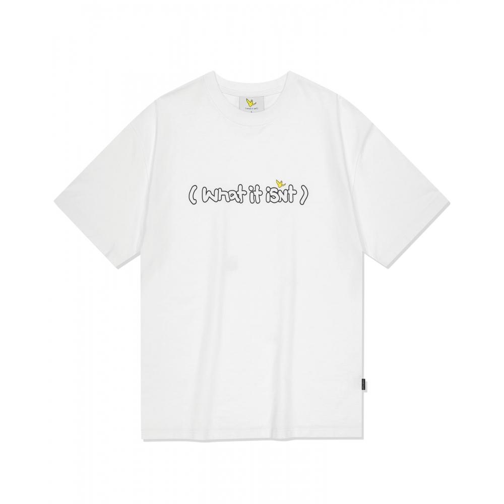 

WHATITISNT Футболка с коротким рукавом с логотипом WT, белая