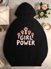 A Cozy Hoodie for Plus-Size Women Featuring Motivational Fists And Phrases, Designed As a Pullover with a Front Pocket, Perfect Fo