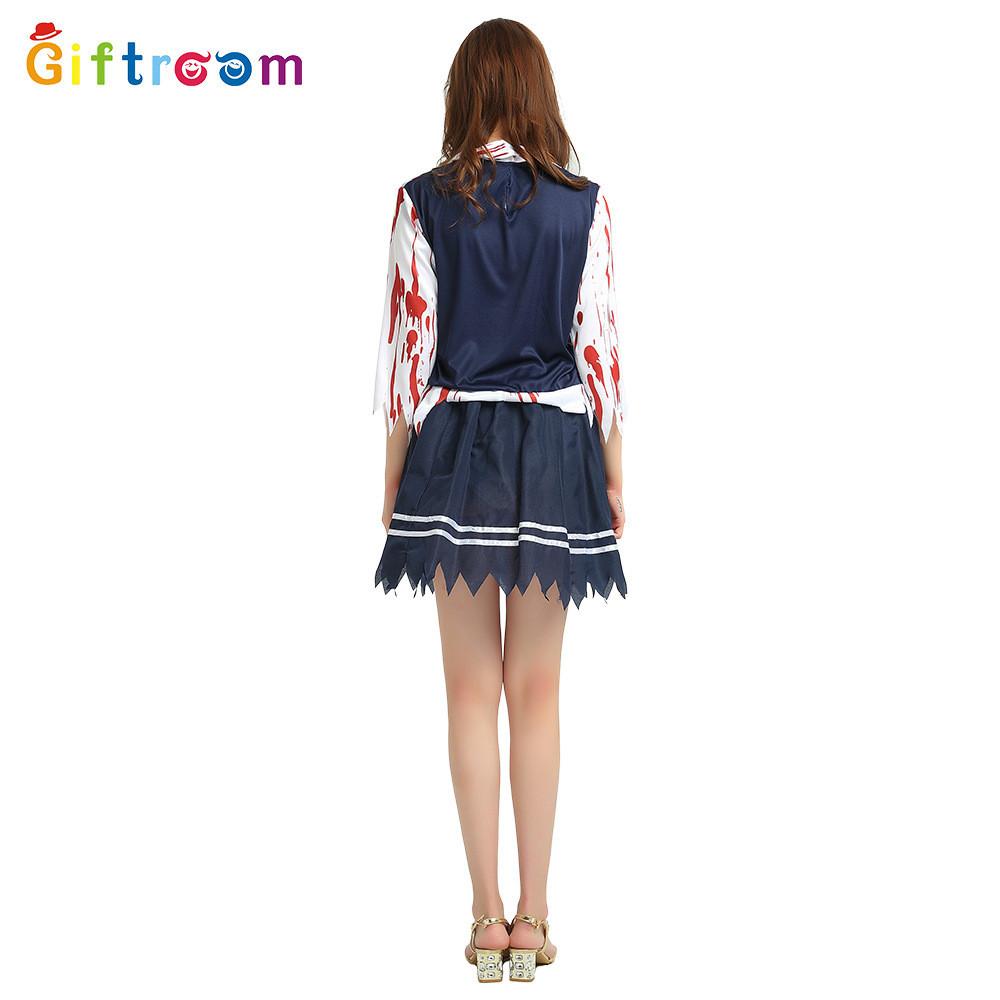 Womens Witch Trendy Vampire Roleplay Costume Featuring Gruesome Blood Patterns
