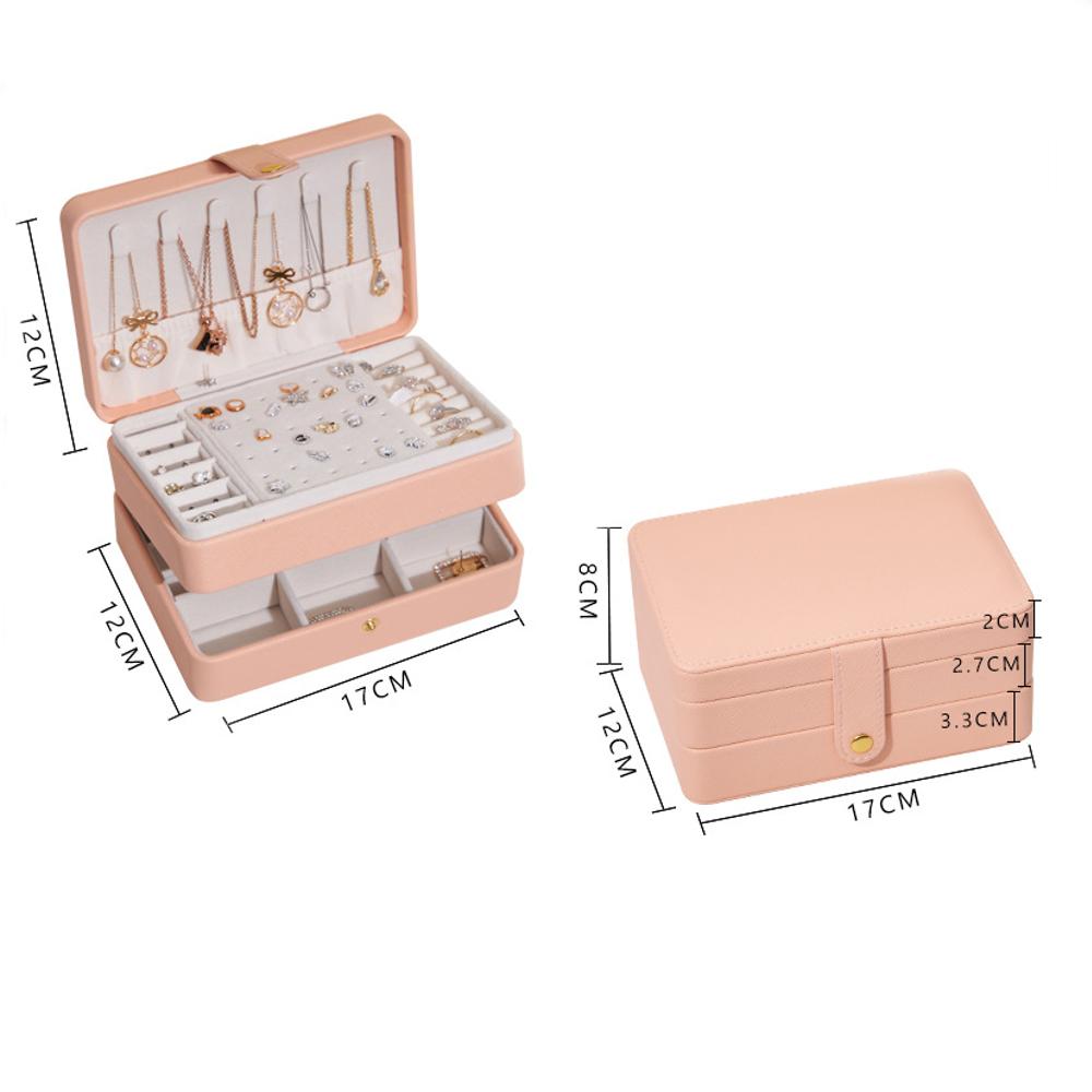 Daugiasluoksnė odinė papuošalų laikymo dėžutė, Kelionių papuošalų laikymo dėklas moterims, Auskarams, Žiedams, Vėrinys, Dovana Motinos dienos proga, Kalėdos