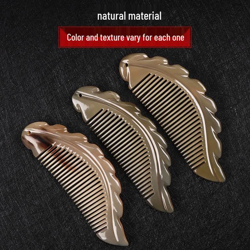 HOMEMAKER Natural White Buffalo Horn Comb Gift Set