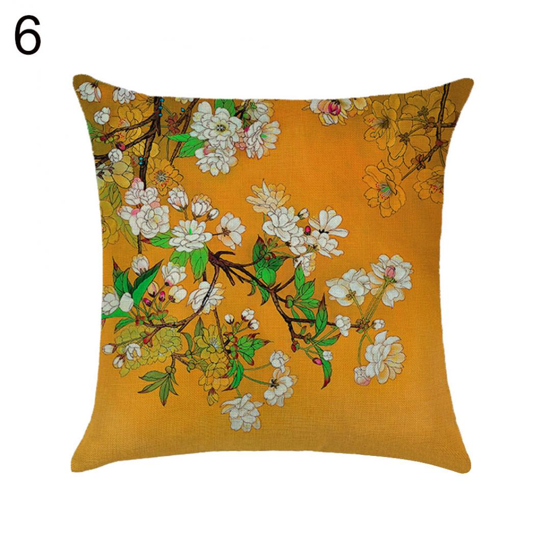 

Цветок Птица Дерево Льняной Чехол Наволочка Домашнее Кафе Диван Автомобиль Декор