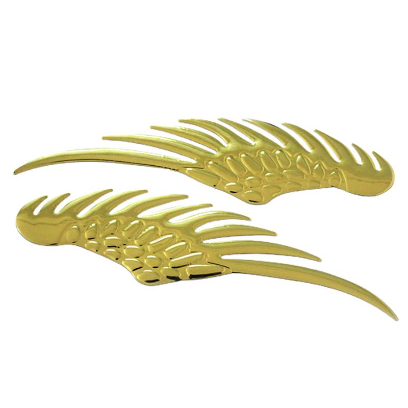 1pair Car Auto Motorcycle Body Sticker 3D Eagle Angel Wings Badge Style ABS Decals Silver/Gold Exterior Accessories