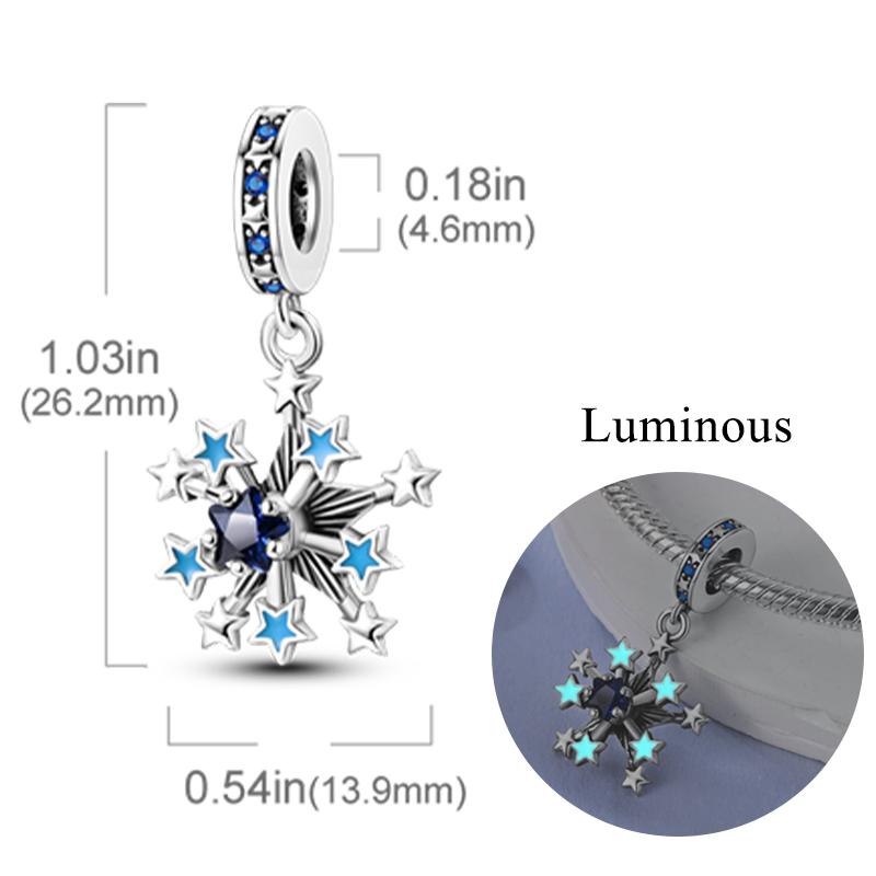 New Copper Charm Bead Charms Fireflies Stars Glowing Luminous Charm Bead Charms for Authentic Pendant Bracelets Do It Yourself Jewellery Gift