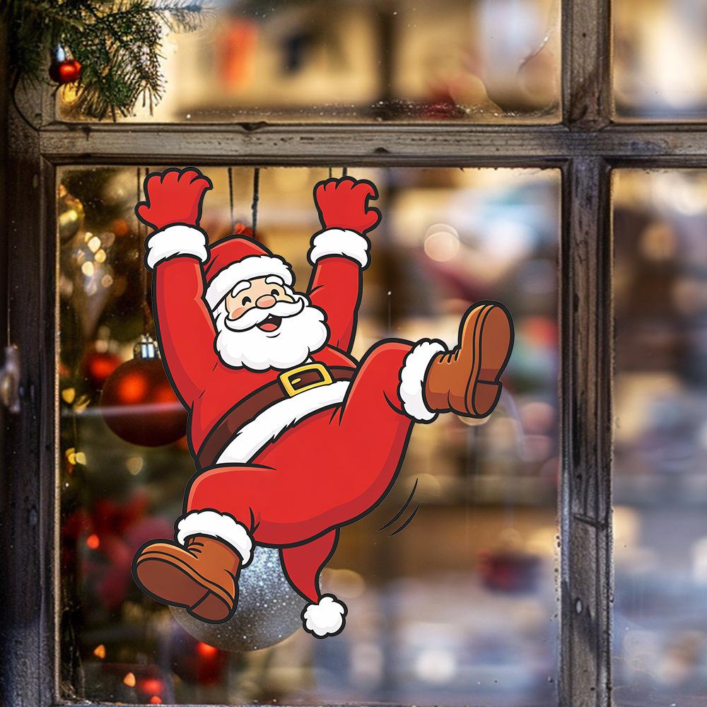 Naughty Santa Claus Home Balcony Glass Window Beautification Decoration Window Stickers
