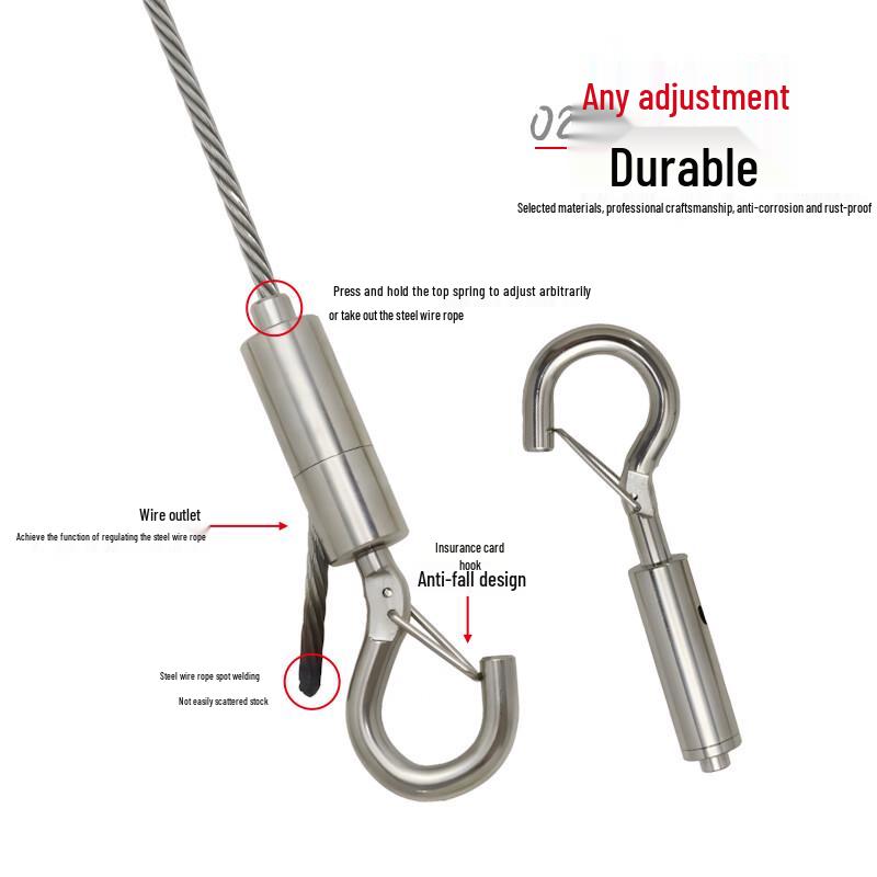 Extra Large Outdoor Steel Wire Rope Safety Hook and Clamp