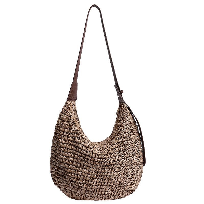 New fashion beach vacation hand-woven simple women's tote bag shoulder messenger bag women