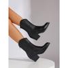 2025 Winter New British-style High-heeled Martin Boots Plus Size Thick-heeled Retro Boots for Women