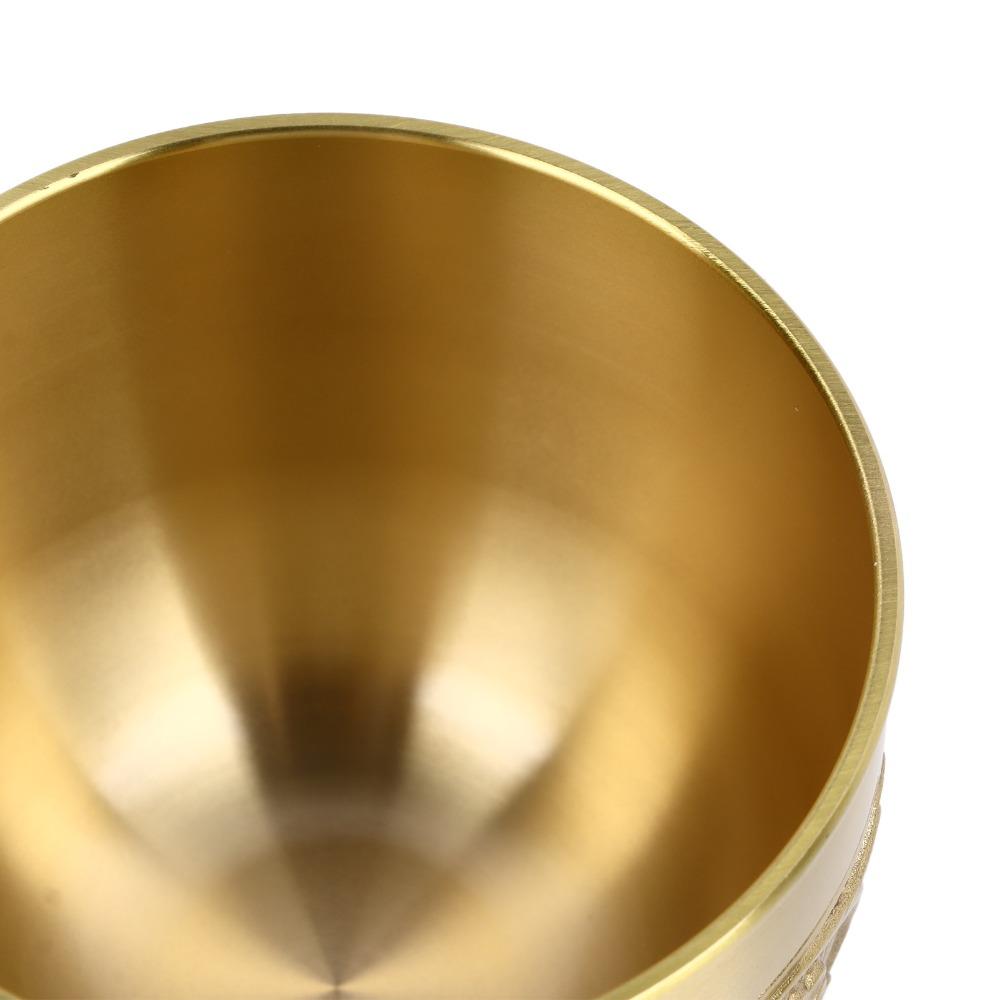 Massiver Messing Kaffee Trinkbecher Reliefmuster Wasserschale Buddha Anbetung