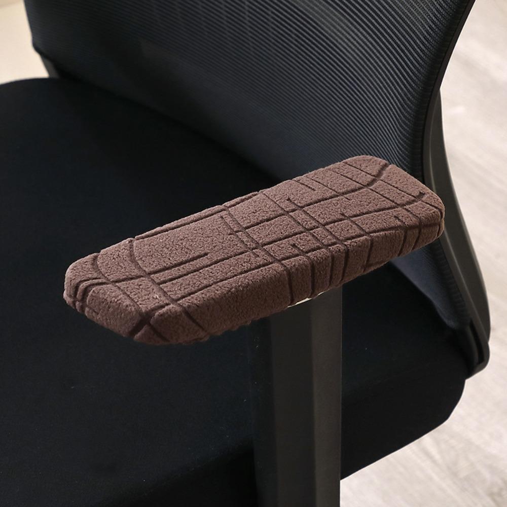 Jacquard Chair Armrest Covers Solid Color Arm Rest Covers Chair Armrest Slipcovers Rotating Chair