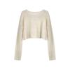 Short Hollowed Out Sun Resistant Knitted Cover for Women's Spicy Girls In Autumn Retro Loose Design Niche Long Sleeved Top