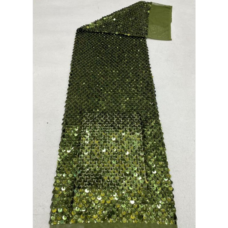 Stretch Mesh Fabric with Shell Sequins Beads Shimmer Embroidery for Women's Dresses Evening Gowns Kids' Clothing Shoes Bags