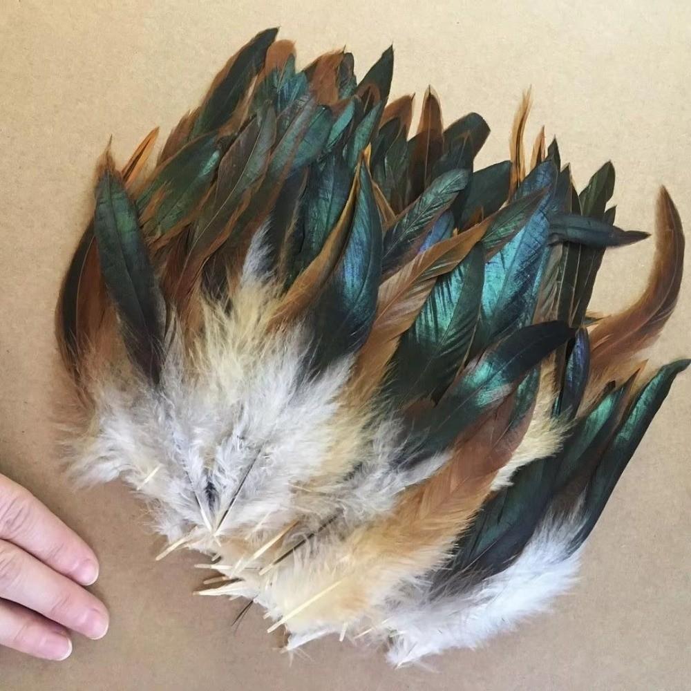 Colorful Rooster Feather Soft Fluffy Plumes Handmade Cock Feather  For Costume Decoration