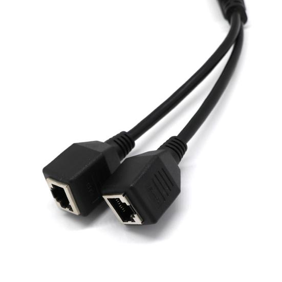 RJ45 Male To Internet Adapter Cable 2 Female 2-in-1 Plug and Play Copper