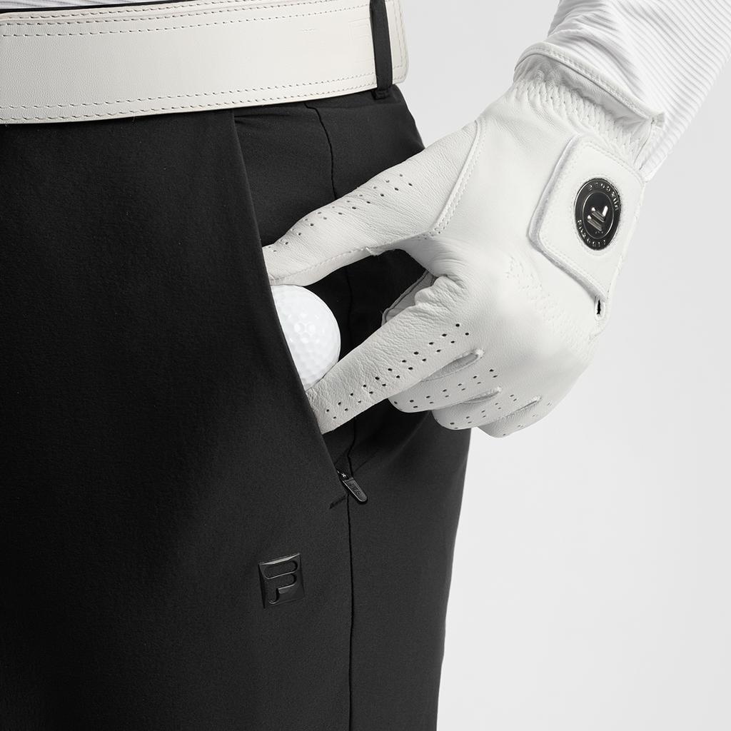 Fila Golf Series Casual Classic Versatile Simple Comfortable Straight Leg Knit Sports Pants Men Bottoms A11M535809F-BK