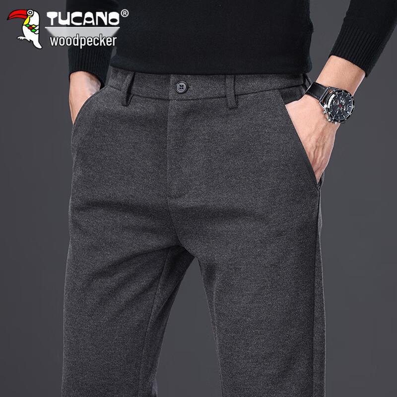 

TUCANO Men s Autumn/Winter Straight-Fit Business Casual Woolen Trousers 33