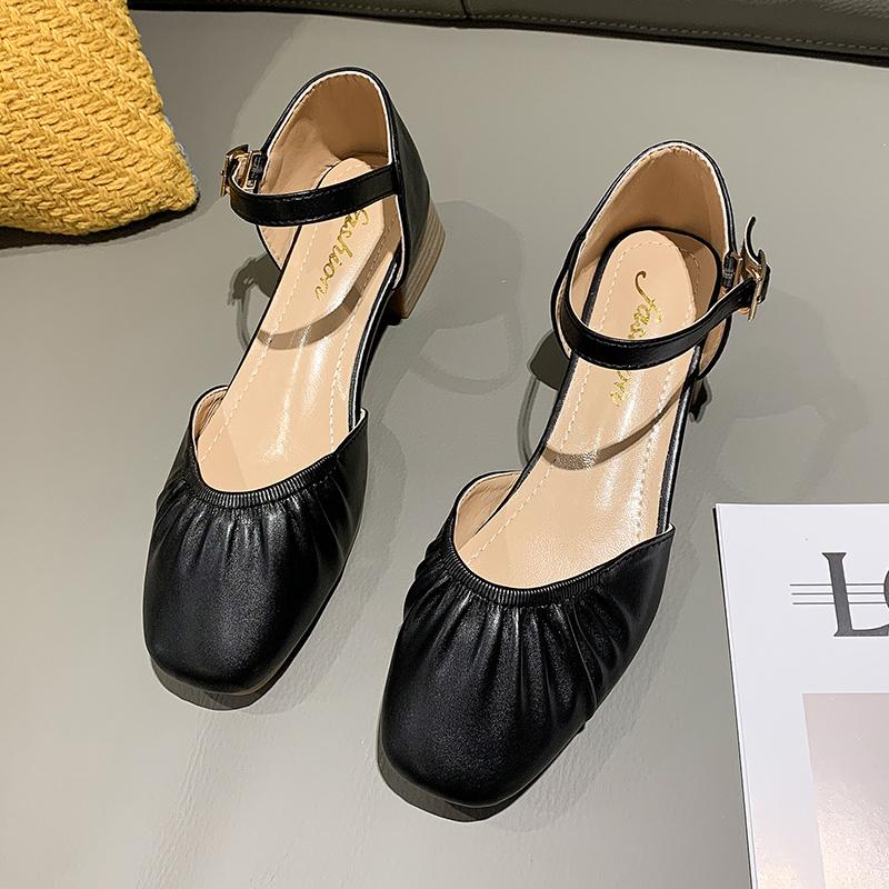 

Женская обувь на массивном каблуке для балета, весна-лето 2022, модные сандалии на мелком среднем каблуке, дизайнерские милые модельные туфли-лодочки Lady Chaussures 40