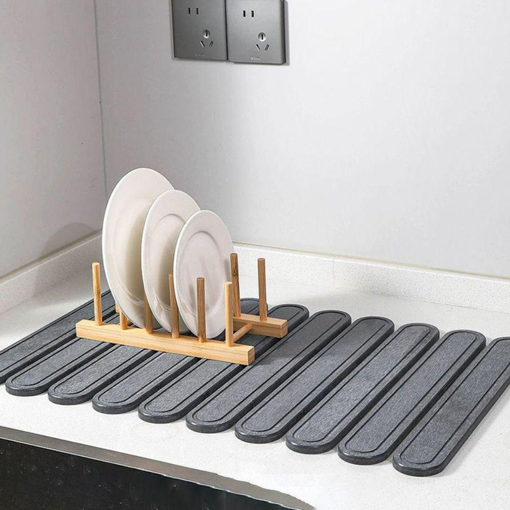 Quick Dry Tableware Drain Pad Diatomite Cup Drain Pad Bath Mat Dish Drying Mat  Vegetable