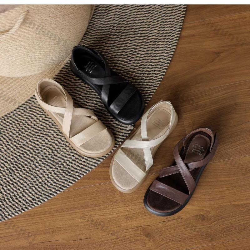 Women's Sandals 2026 Summer New Comfortable Non Slip Sweet Height Increase Flats Comfortable Fashion Platform Casual Beach Shoes