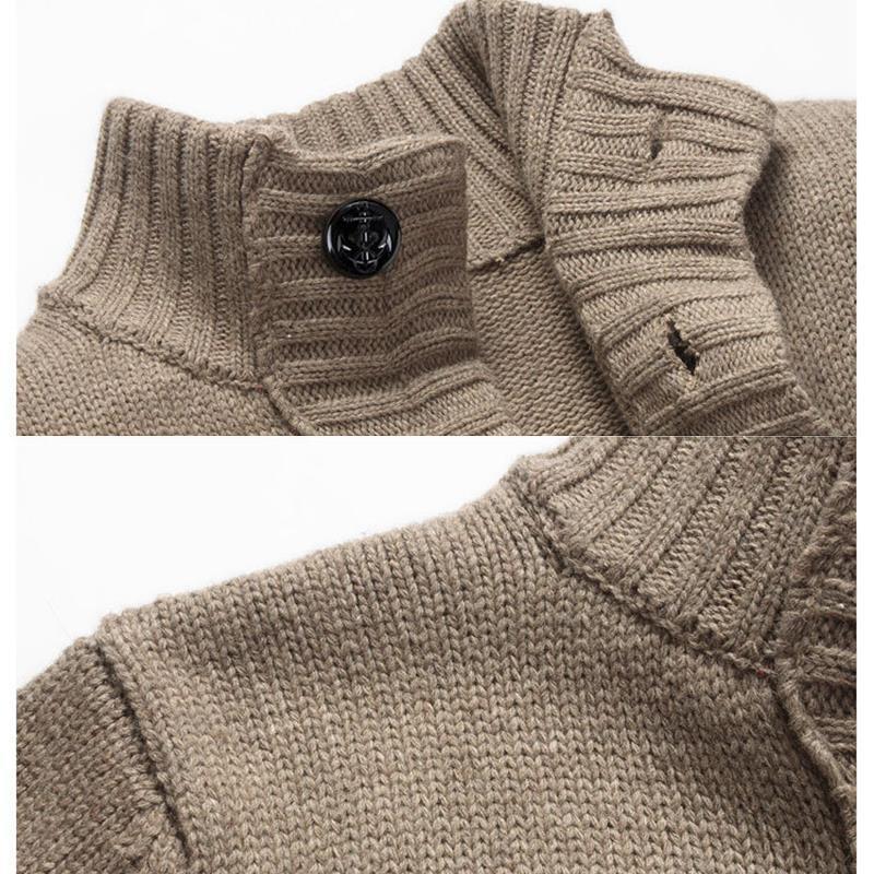 MAITA Men's Wool Cardigan Sweaters Stand Collar Sweaters