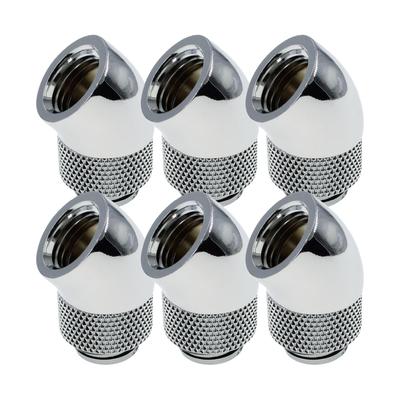 6 Pack Inch Thread Male To Female Extender Rotary Fitting Adapter Connector for Computer Water Cooling Silver Dracaena.io G1/4 Fitting, 45° System,