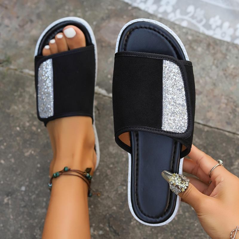 Sandales plates pour femmes, été, nouveau style, simples, couleur unie, antidérapantes, loisirs de plein air, décontractées, confortables, pour la plage