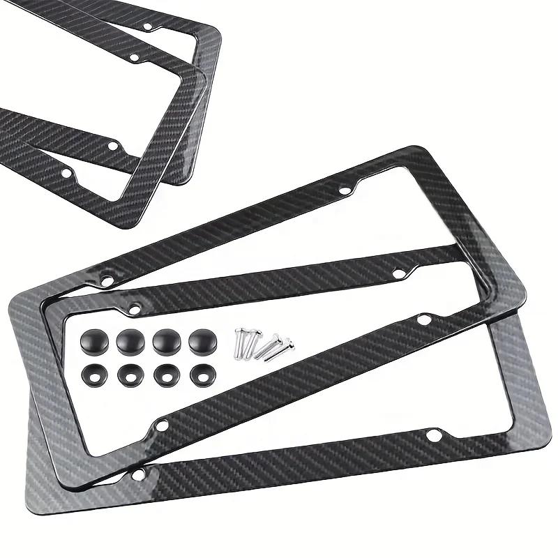 NEW Universal 30*15CM 1/2pcs License Plate Frame Carbon Pattern Plastic License Plate Frame Bracket with Standard Screw Kits