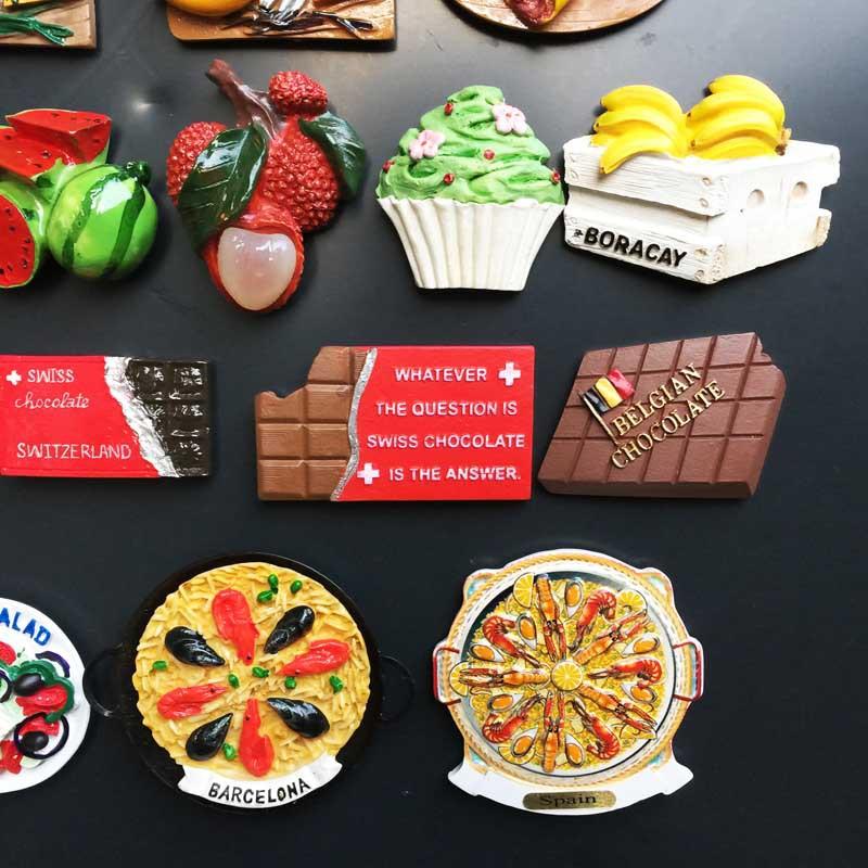 Artificial Foods Magnetic Stickers for Fridge Kitchen Decor Message Board Magnets Gourmet Fridge Magnets Shop Decor Home Decor