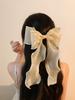 Sweet Chiffon Bow Hair Clips Girls Blue Shining Satin Bowknot Hair Clips Ribbon Bow Barrette Hairpin Grip Ponytail Clip Headwear