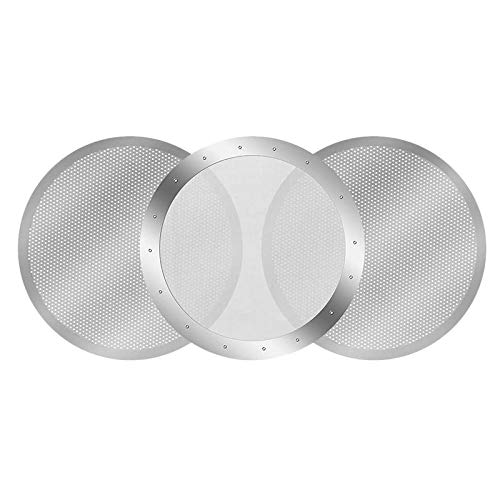 Bumdenuu 3-Pack Metal Reusable Coffee Filter Mesh for Aeropress Coffee Makers and Espresso Makers, Silver