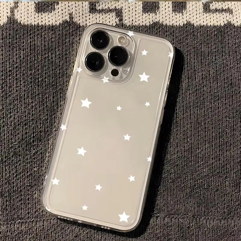 Ins Korean Star Creative Phone Case For iPhone 17 Pro Max 16 15 Pro 14 13 Mini 12 11 XR XS 17Air 16 Plus Clear Bumper Cover