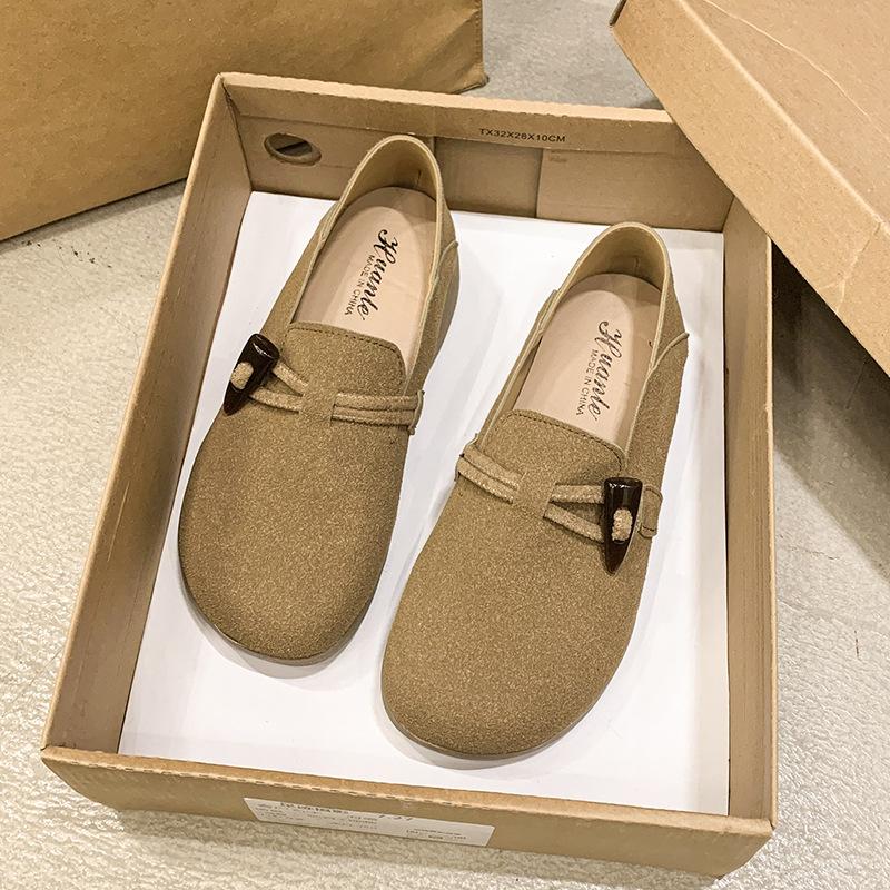 Birkenstocks Women's Velvet Doudou Shoes 2025 New Autumn and Winter Women's Shoes Flat Shoes Mao Mao Shoes One Foot Cotton Shoes