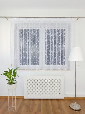Marquisette Curtain 400x150 Cm On Gathering Tape - White, Ball Pattern Imitating Trees