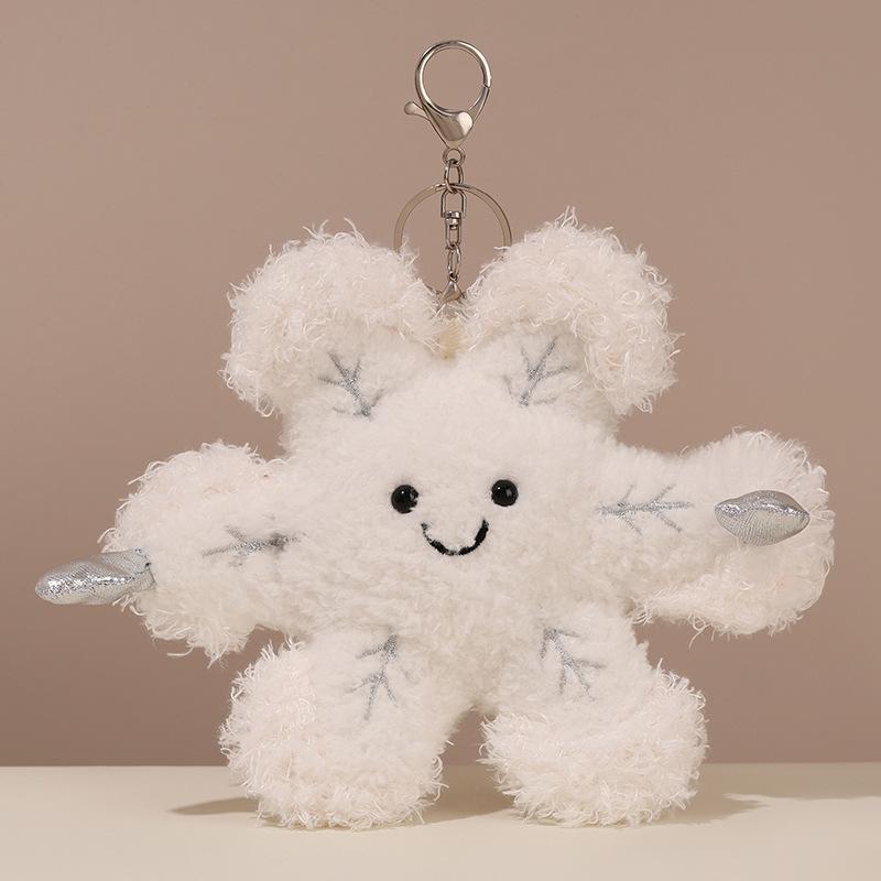 16cm Cute Interactive Maple Leaf Plush Toy Snowflake Doll Keychain Creative Girl's Bag Pendant Gift Cartoon Series Soft Stuffed