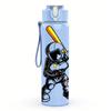 1PC Astronaut Baseball Batter Figure 750ml Color Plastic Water Bottle Leakproof Flip Straw Lid For Sports Office Home Use