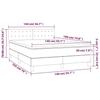 3141539 vidaXL Lit à sommier tapissier et matelas Gris clair 140x190cm Velours