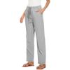 Women's Fashion Color Cotton Linen Loose Drawstring Straight Casual Wide Leg Pants