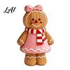 Christmas Gingerbread Man Ornaments Cartoon Wooden Ornament Double-sided Printed Desktop Tabletop Figurines Holiday Decor Decorative Craft for Home