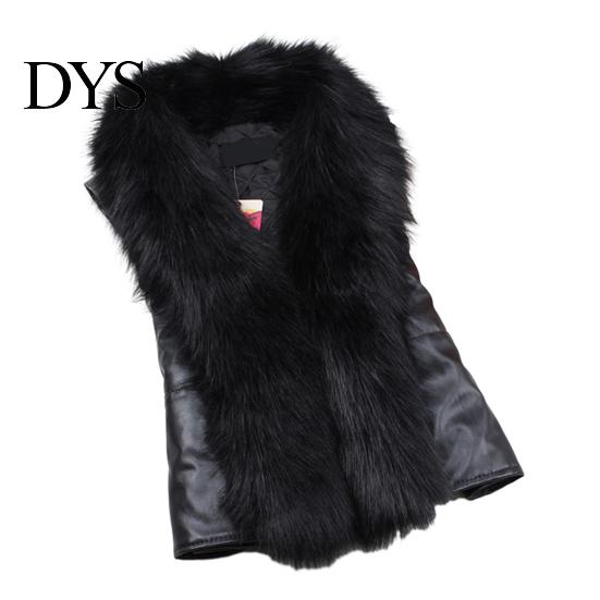 Solid Color Sleeveless Jacket Women's Faux Leather Vest Open Front Moto Biker Simple Women Gilet with Fur Collar Fall Winter Thick Outerwear