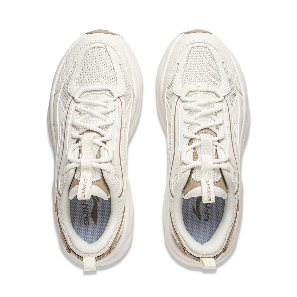Li Ning Milk Coconut Versatile Retro Thick Sole Fashion Trend Shock Absorption Non-Slip Wear-Resistant Support Low-Top Casual Shoes AGCV130-4