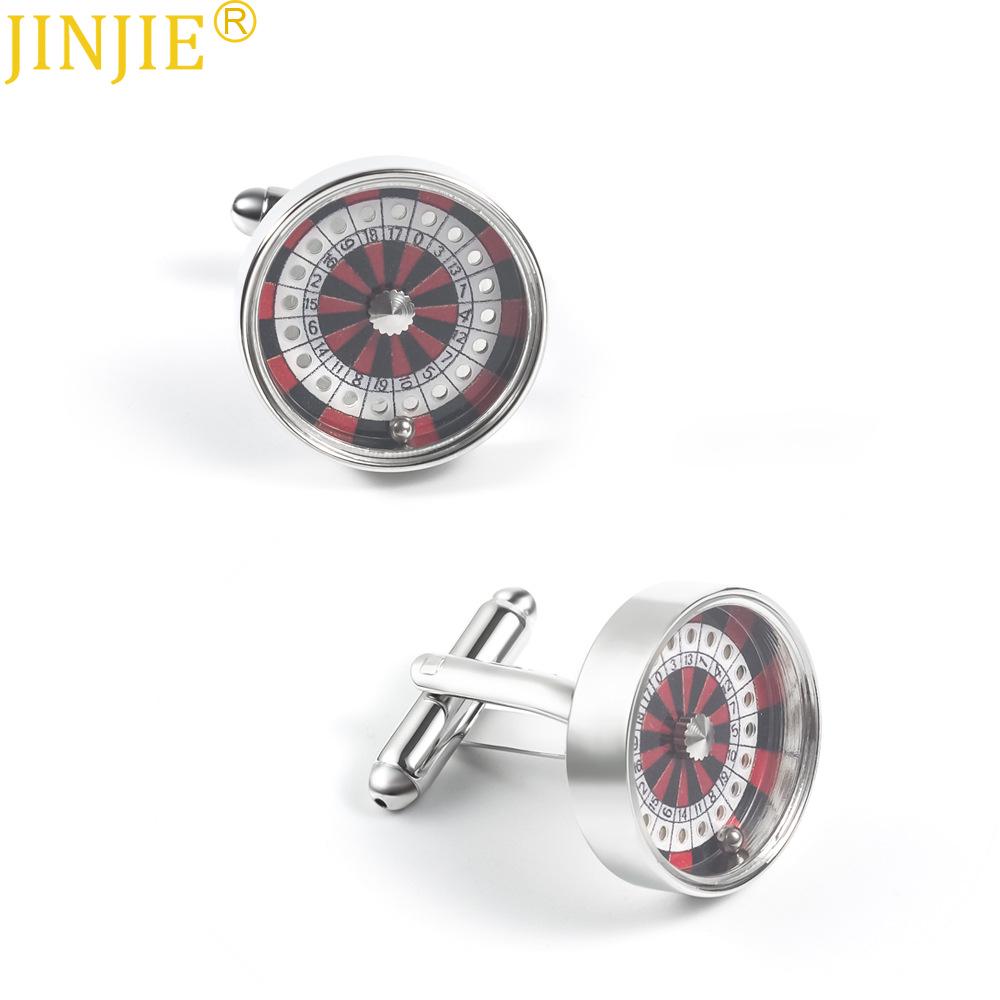 

Round Steel Ball Roulette Wheel Metal Cufflinks for Men s Fashion чистый/естественный