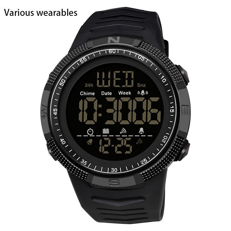 New Style Electronic Form Movement Fashion Trend Men's High School Watch Glow-in-the-dark Waterproof Watch