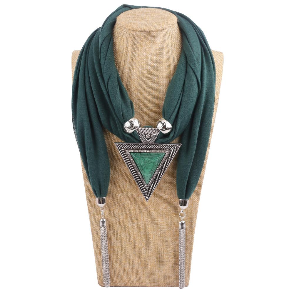 Women Warp Scarf Fashion Jewelry Necklace Pendant Warp Scarf Women Foulard Femme Head Scarves Hijab Pendant Accessories Scarf
