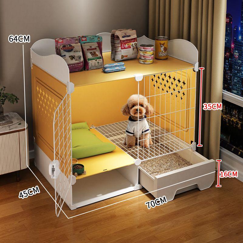

Indoor Small Teddy Dog Cage Toilet Bichon Dog Houses Bed Anti Jailbreak Household Puppy Villa Integrated Breathable Pet Kennel