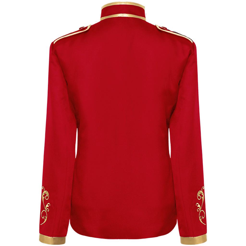 Menn Vinter Varm Vintage Langermet Broderi Bakfrakk Jakke Suit Outwear Coat