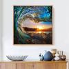 huacan Diamond Mosaic Scenery 5D DIY Diamond Painting Cross Stitch Sunset Embroidery Sea Wave